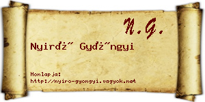 Nyirő Gyöngyi névjegykártya